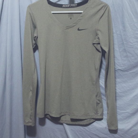 Nike Tops - Nike Pro gray LS Shirt sz M. nwot